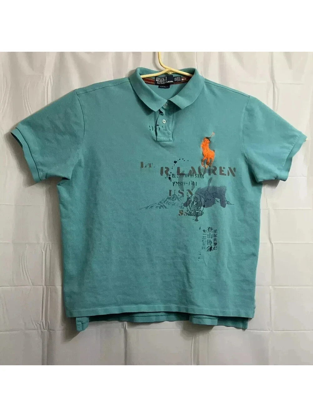 Polo Ralph Lauren Polo Shirt Men's 2XL XXL Custom Fit Asia Buddha Mountains